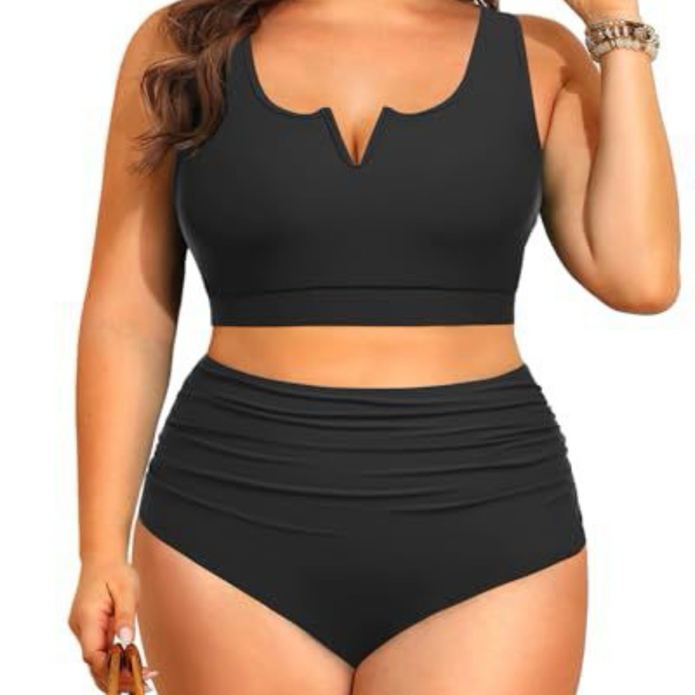 Chic Black High-Waisted Bikini Set